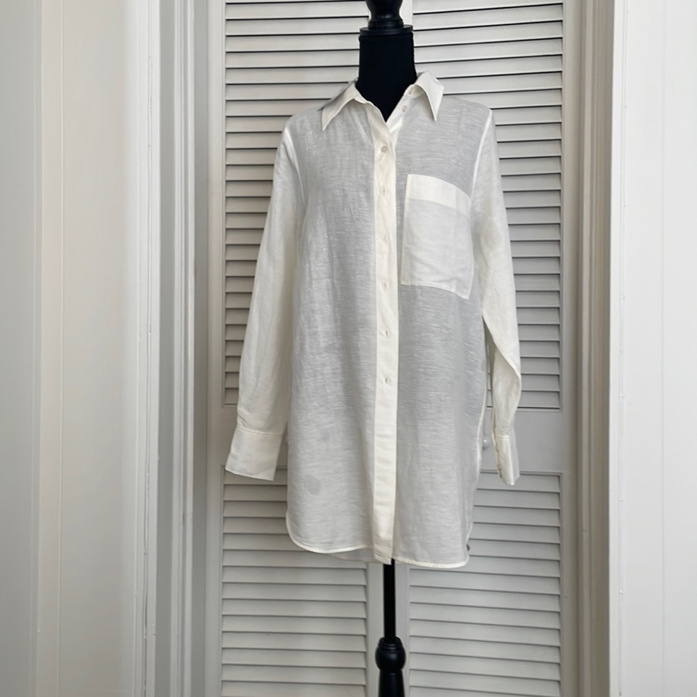 COS oversized linen and cotton shirt. Size 8 .